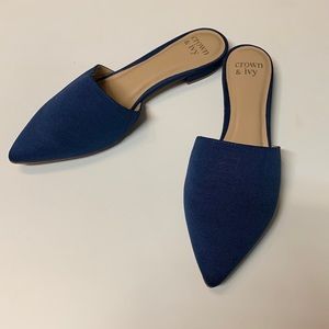 Crown & Ivy Navy Mule Sz 8.5 (NWT)